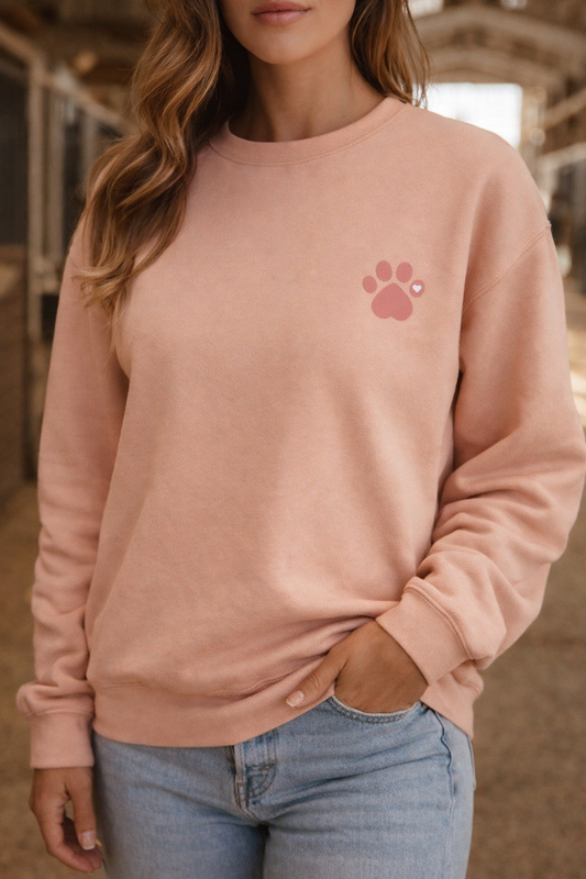 Muddy Paws & Dusty Boots Crewneck - Peach