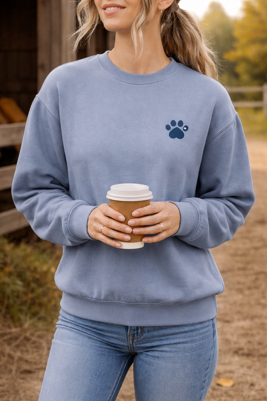 Muddy Paws & Dusty Boots Crewneck - Indigo